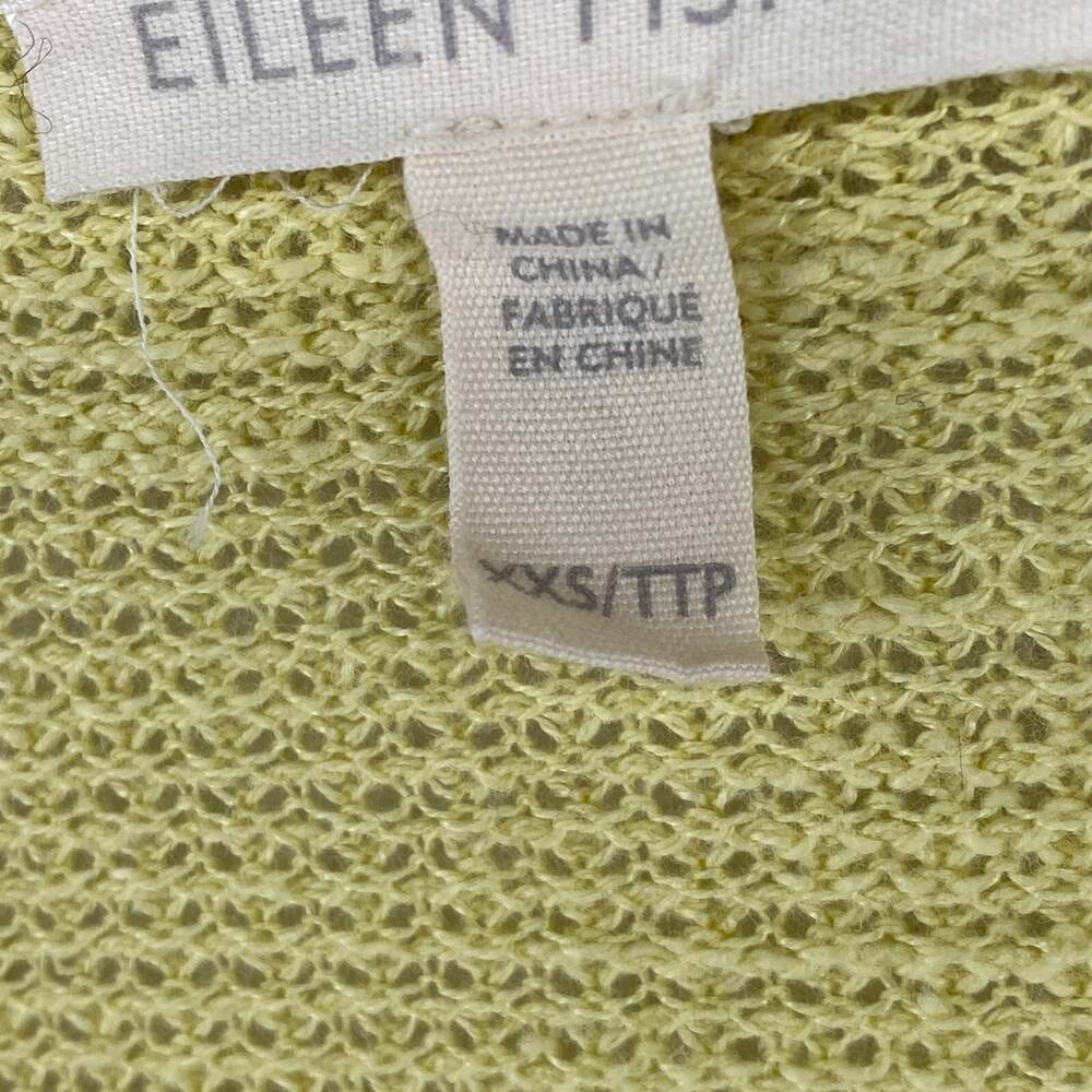 EILEEN FISHER Sweater 2XS Organic Linen Cotton Slub Long Sleeve Pullover Yellow - Picture 10 of 14